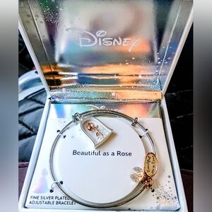 Disney Silver Bracelet with Rose Charm